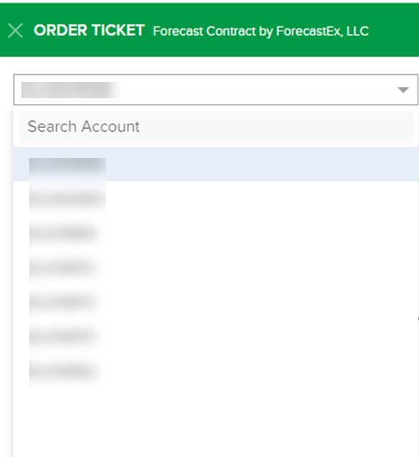 Select the accounts in ForecastTrader 