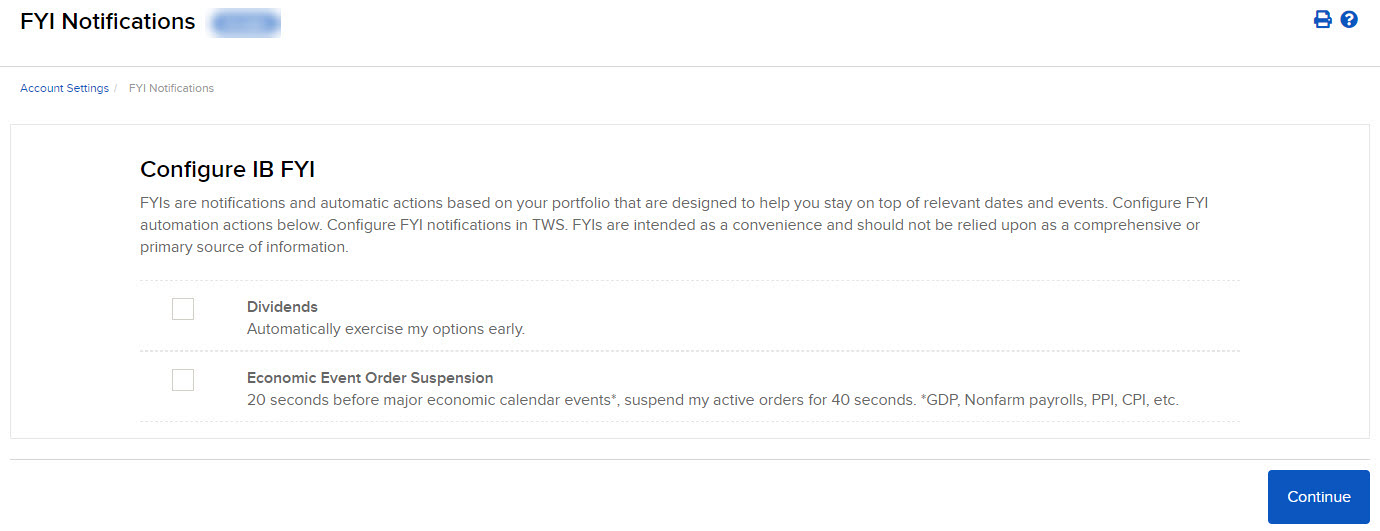 The configure IB FYI panel in advisor portal. 