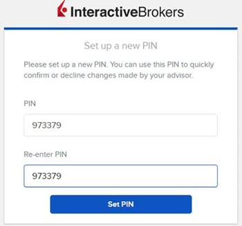 Set up a new pin number in advisor portal. 