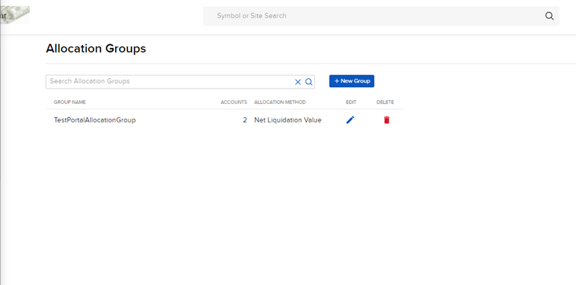 The allocation groups list in portal. 