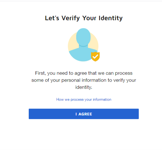 The DocuSign let's verify your identity screen. 