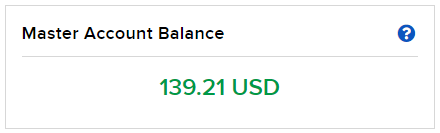 The master account balance widget in portal. 