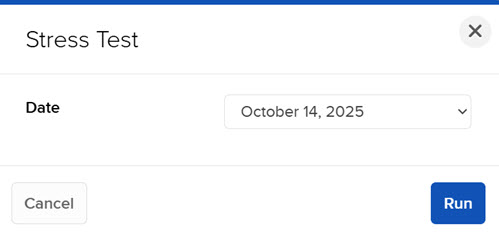 The stress test report panel in portal. 