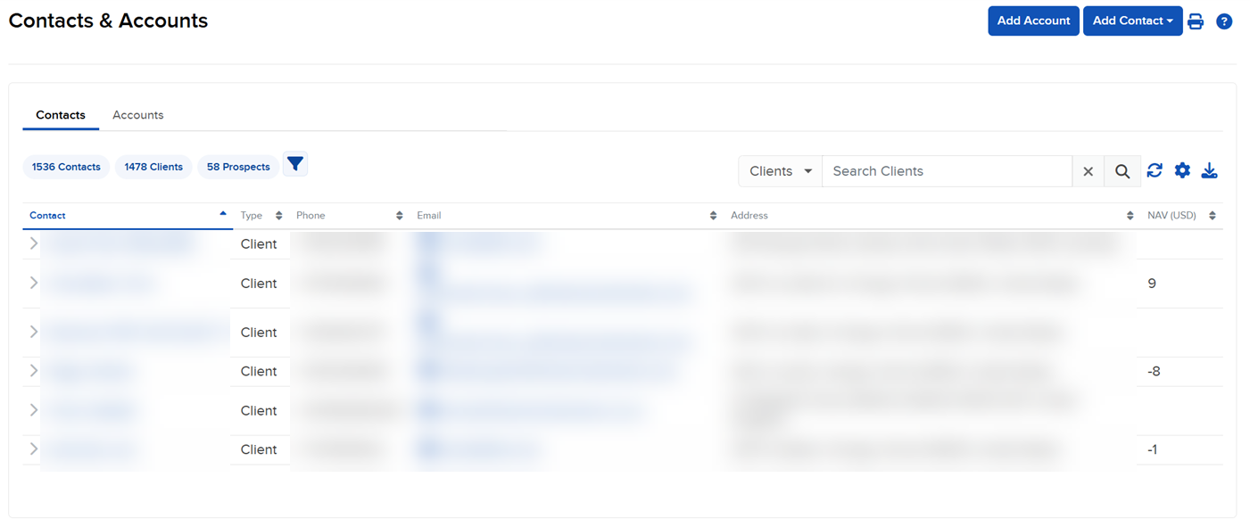 Image of the client details page in advisor portal for DocuSign