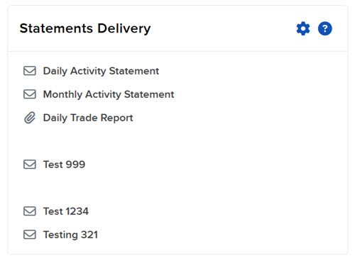 Image of the statements delivery widget in portal. 