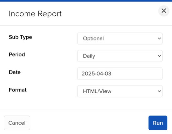 Image of the income report panel in advisor portal. 