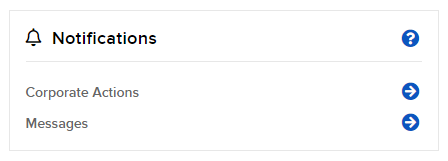 Image of the notifications widget in portal. 