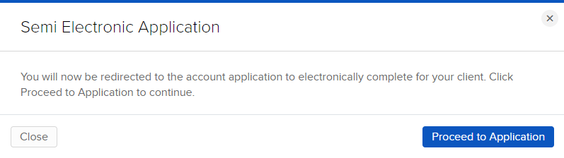 Image of semi electronic application window in portal. 