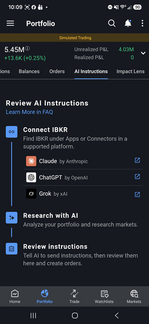 AI Instructions Tab for Android in Mobile