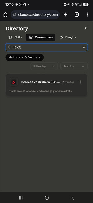 Search IBKR for AI Instructions for Android in Mobile