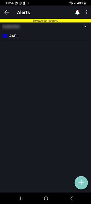 The alerts panel on the Android Phone. 