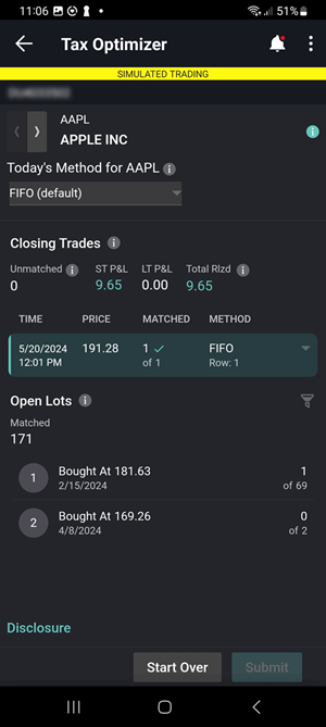 The tax optimizer on the Android phone. 