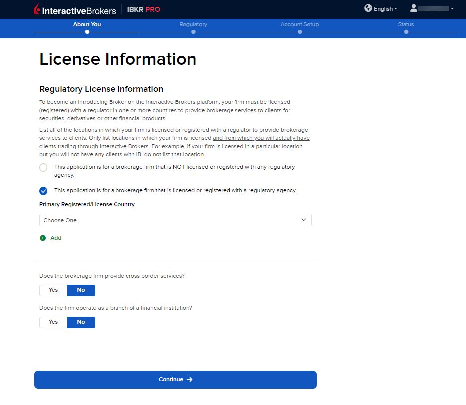 The license information for registered broker