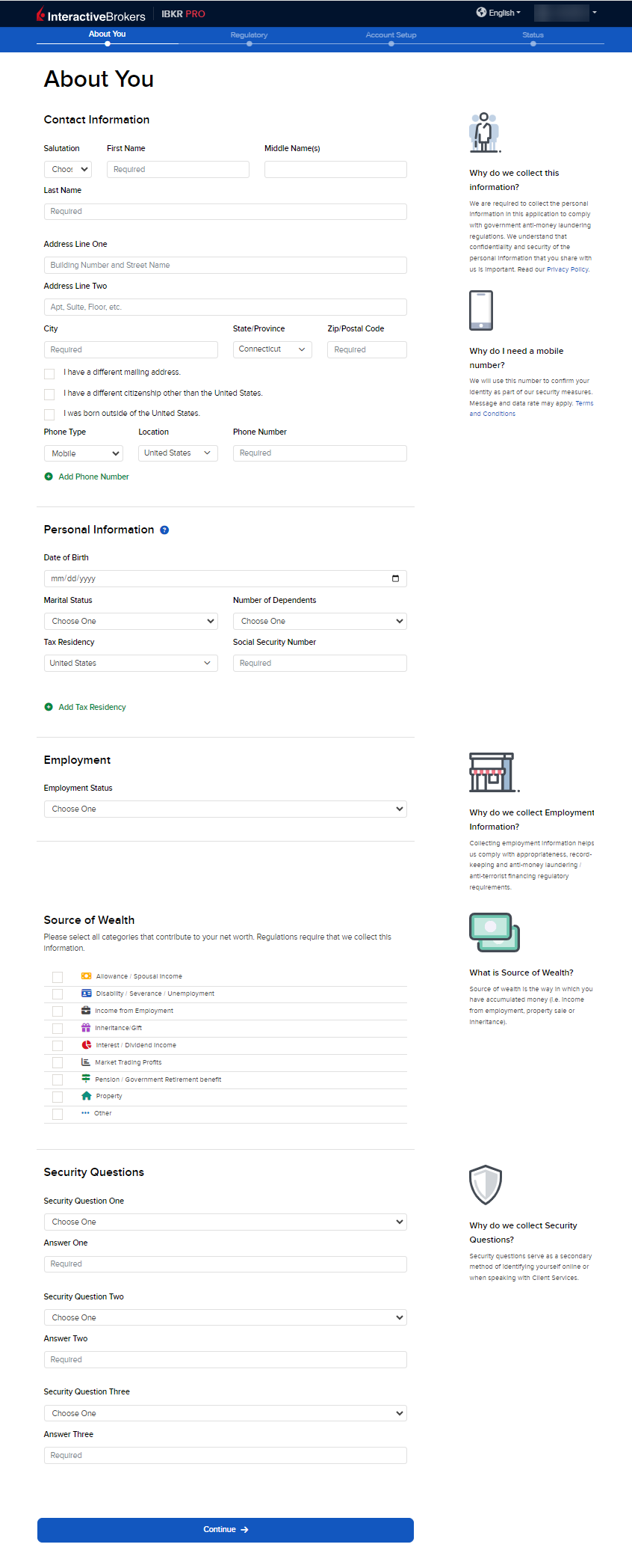 Your contact information in the application process. 