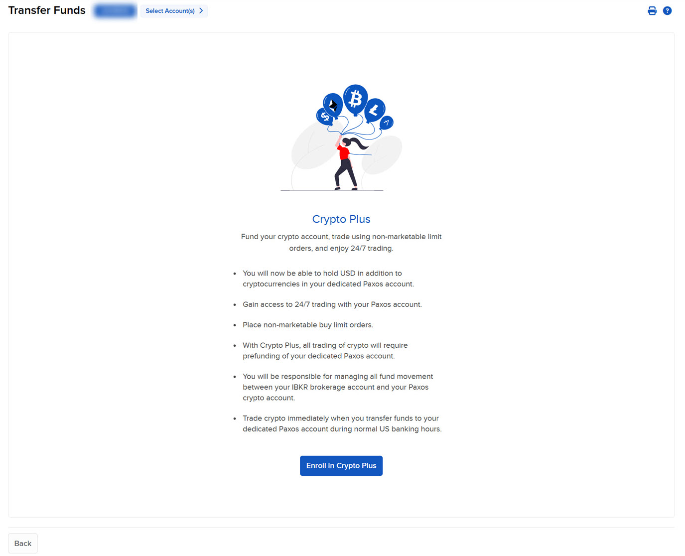 The enroll in crypto plus in portal. 