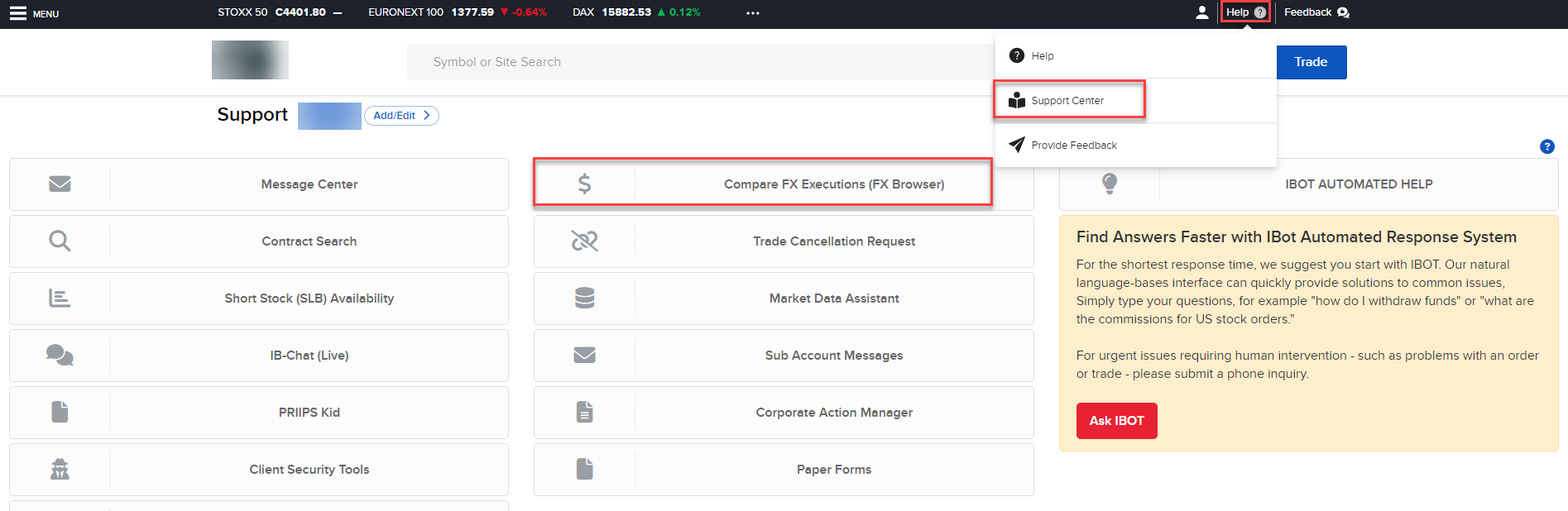 The FX browser tool in broker portal. 