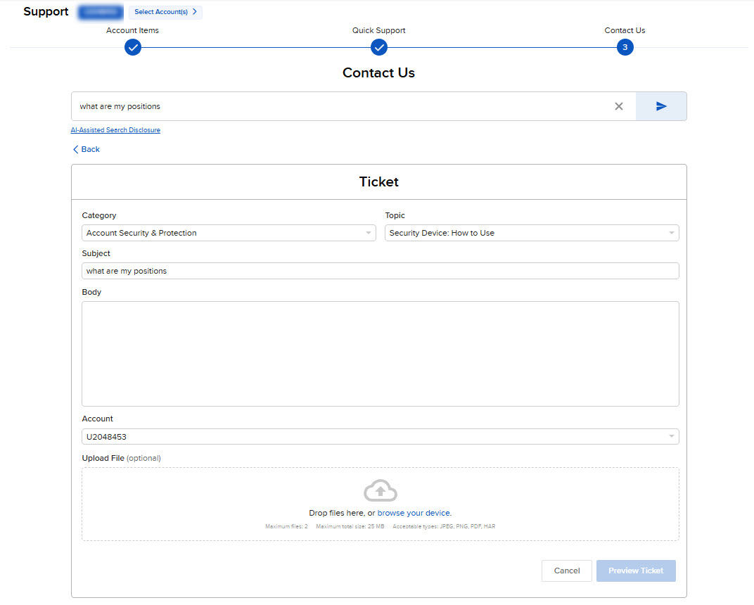 The web ticket description