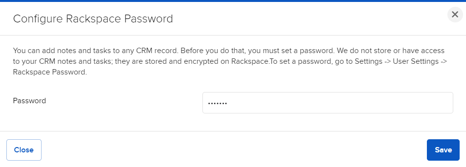 Image of the rackspace password panel in Portal. 