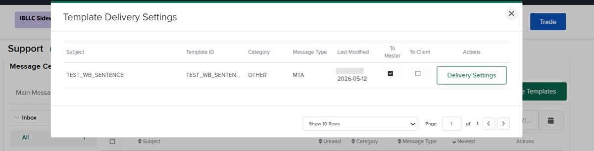 Sub Account Messages Manage Templates in Portals