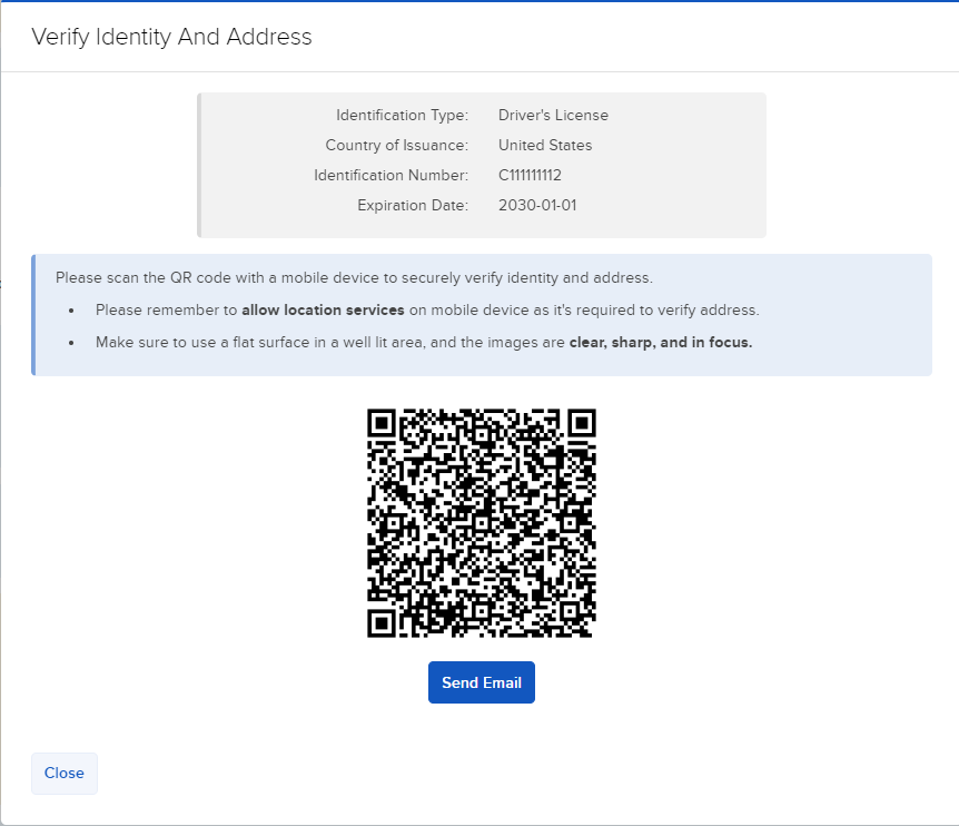 Image of the Au10tix scan QR code in portal. 