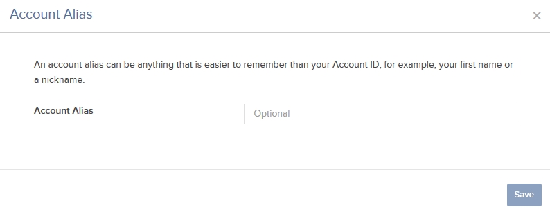 The account alias panel in client portal. 