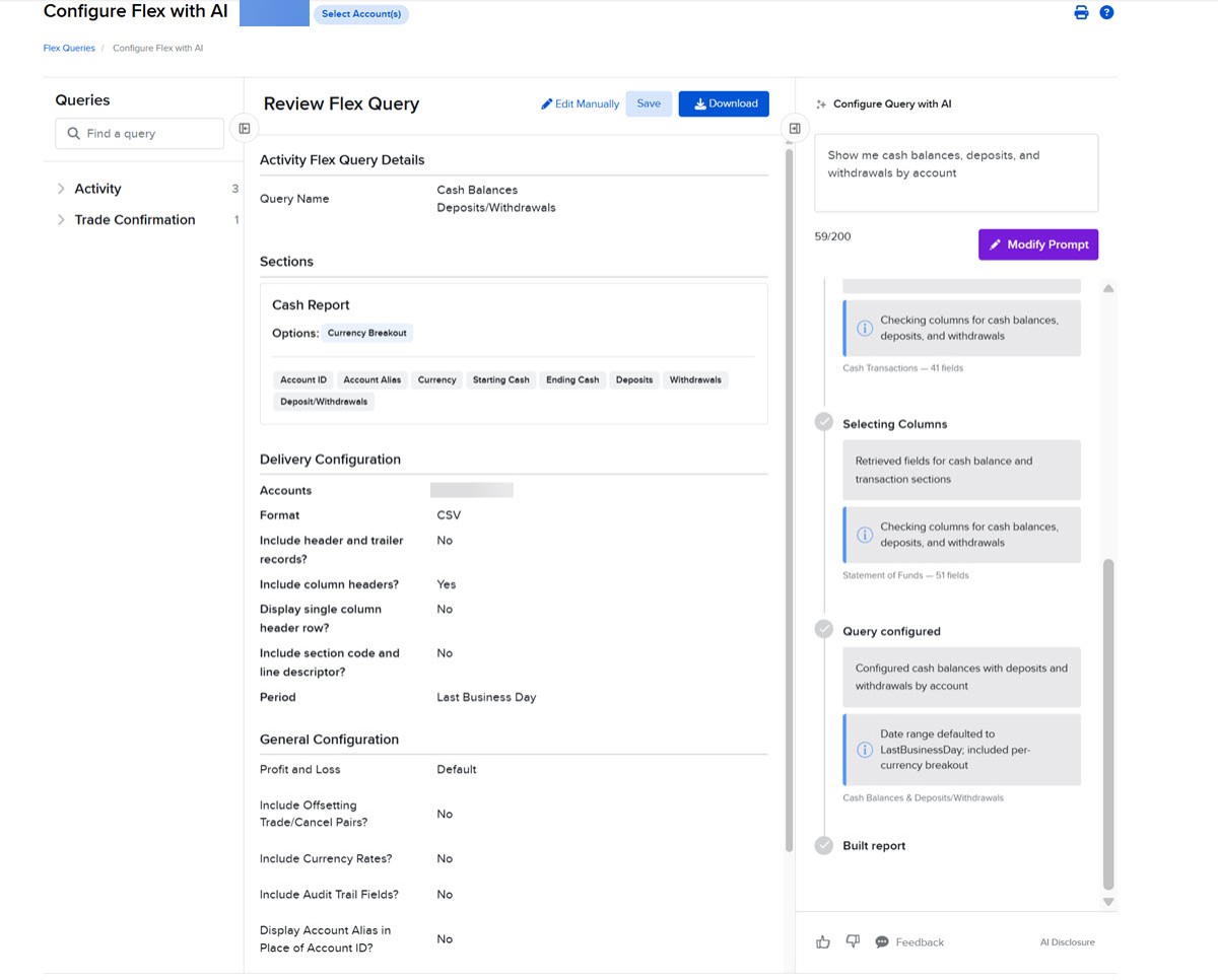 AI Flex Query Data in Portals