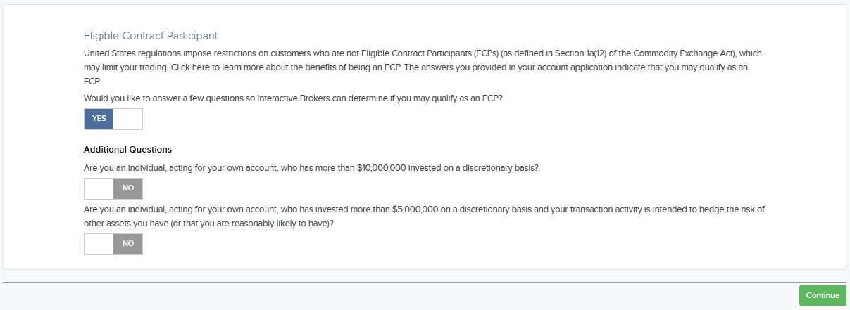 The investor category panel in client portal. 