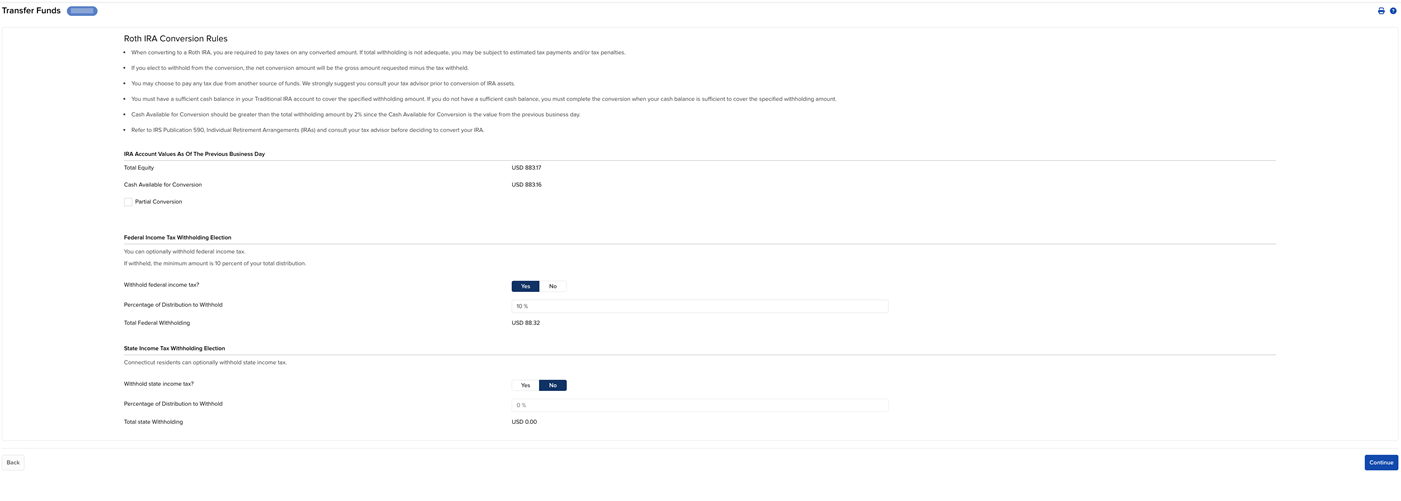 The Roth Conversion Rules and Withholding in Portal