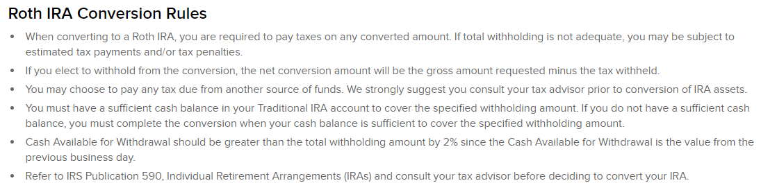 The rosh IRA conversion rules list