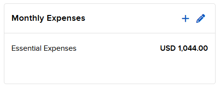 Image of the PortfolioAnalyst monthly expenses widget. 