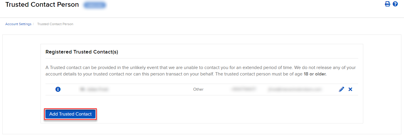 The add contact person button in client portal. 