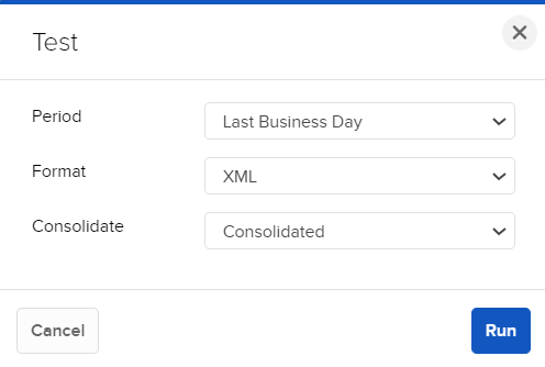 A selected flex query to run