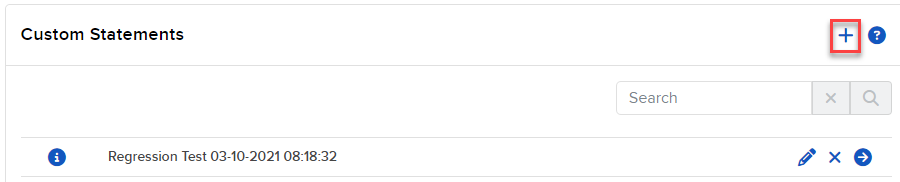 The create a custom statement option