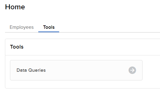The tools data queries option