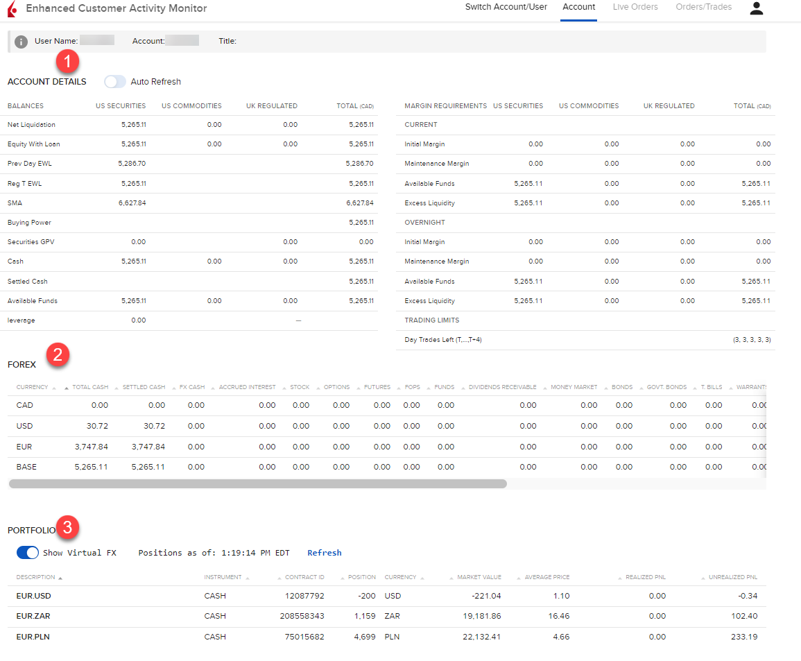 The eCAM summary screen. 