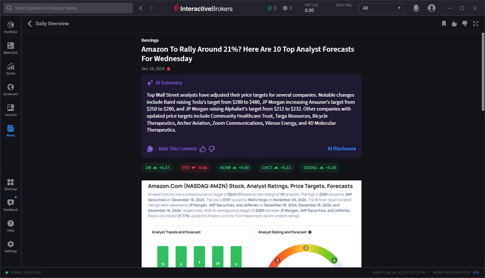 The AI summary article page. 