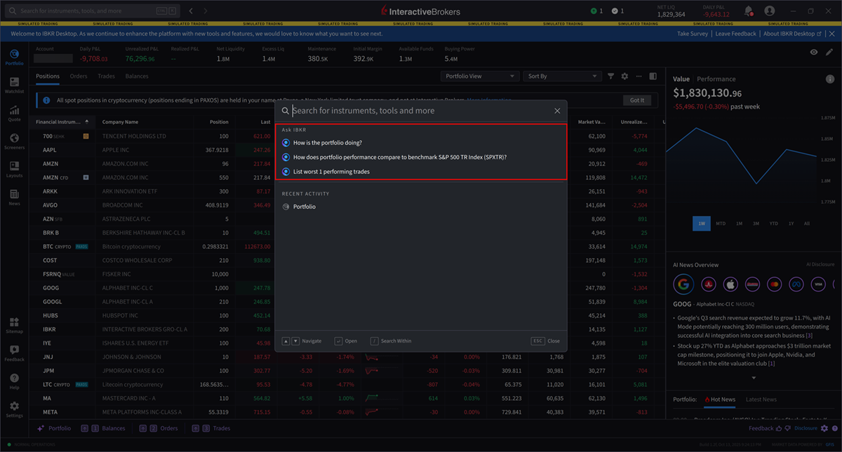 Ask IBKR Search in IBKR Desktop
