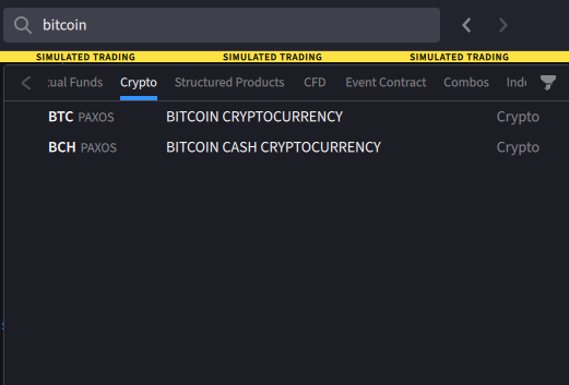 Select the asset class on the IBKR Desktop. 