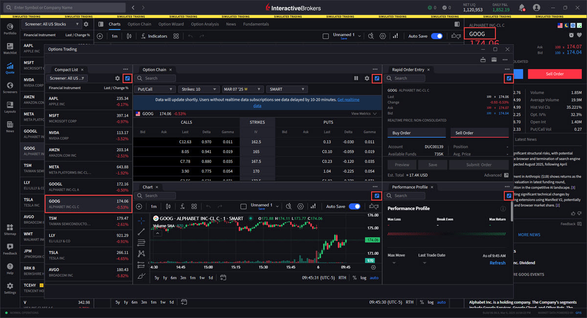 Linked IBKR Desktop Screens