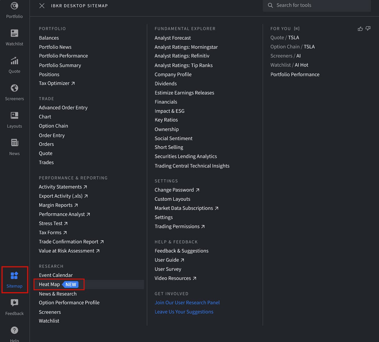 Heatmap in IBKR Desktop