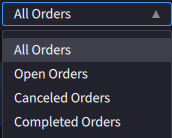 The all orders drop down menu