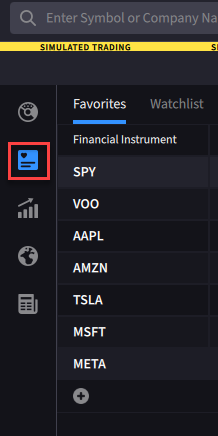 The watchlist window. 