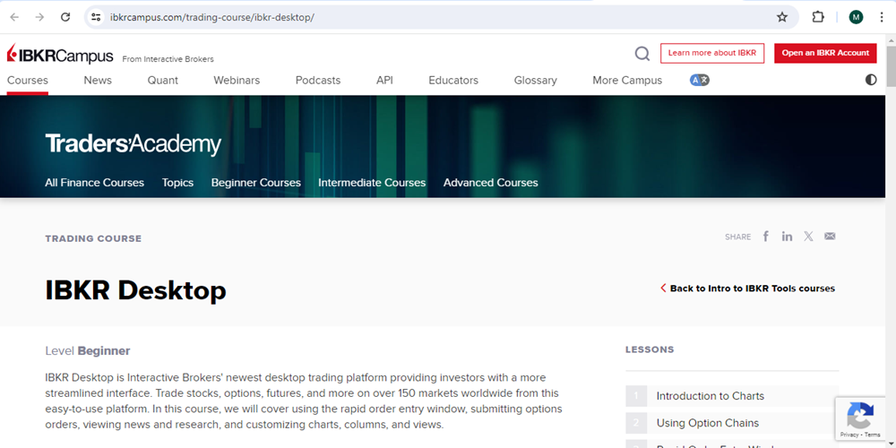 The TradersAcademy IBKR desktop page. 