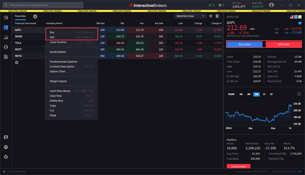 Create an order from a watchlist. 