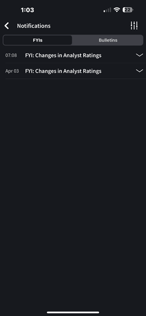 The notifications panel on the iPhone. 