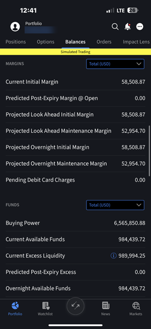 The margins section on the iPhone