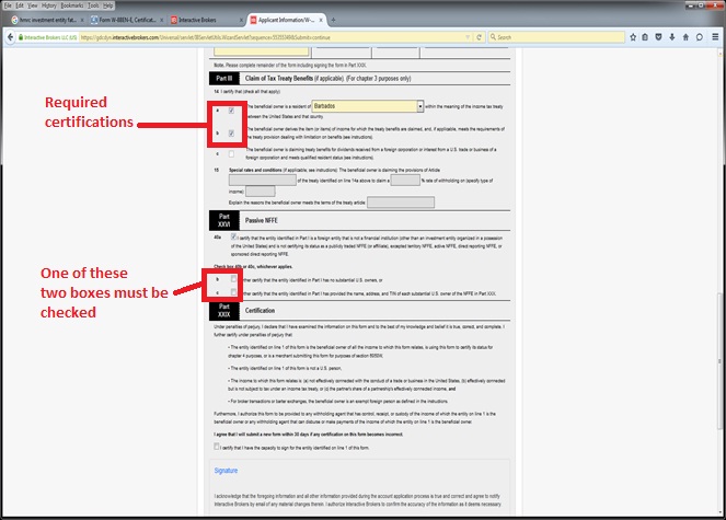 A Sample Screenshots - W-8BEN-E