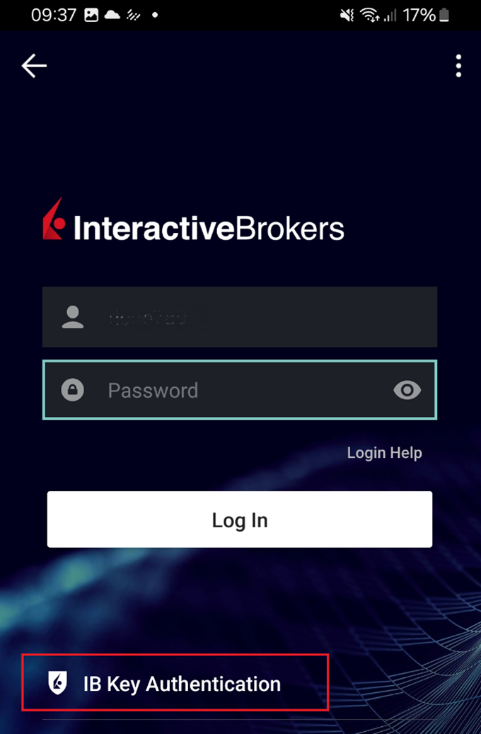 The android ibkr mobile services tab. 