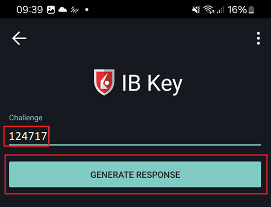 The android ibkr mobile generate response code. 