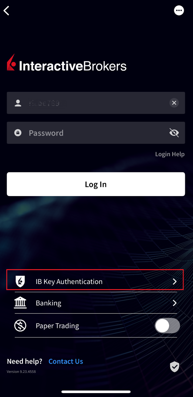 The iphone ibkr mobile services tab